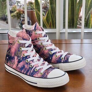 Converse Chuck Taylor All Star Hi Satin 559863C Pale Coral/Navy/Egret Size 6 Wom